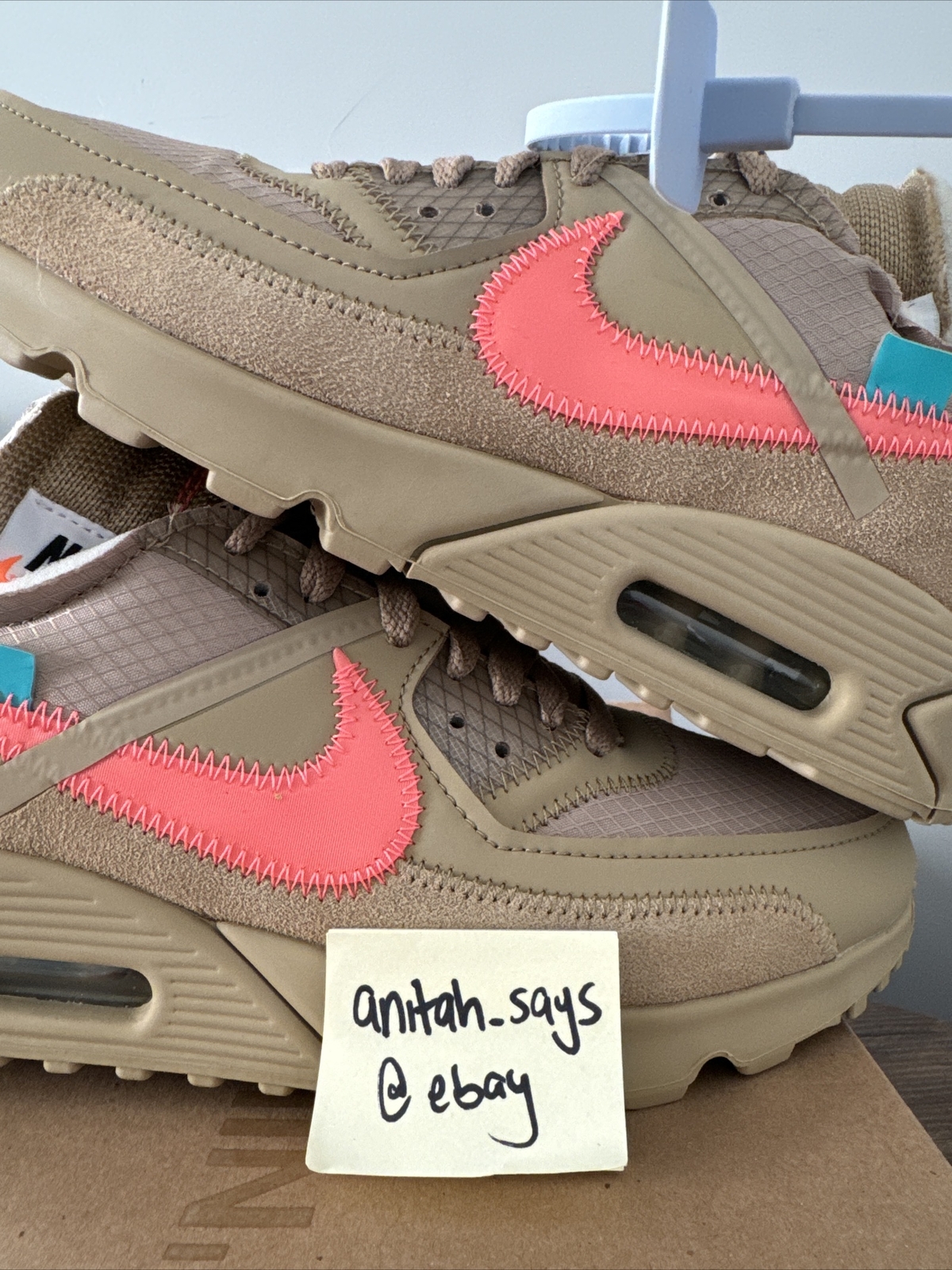 OFF WHITE X NIKE Taglia 7 M 8 5 W Nike Air Max 90 x BIANCO SPORCO Desert Ore 2019
