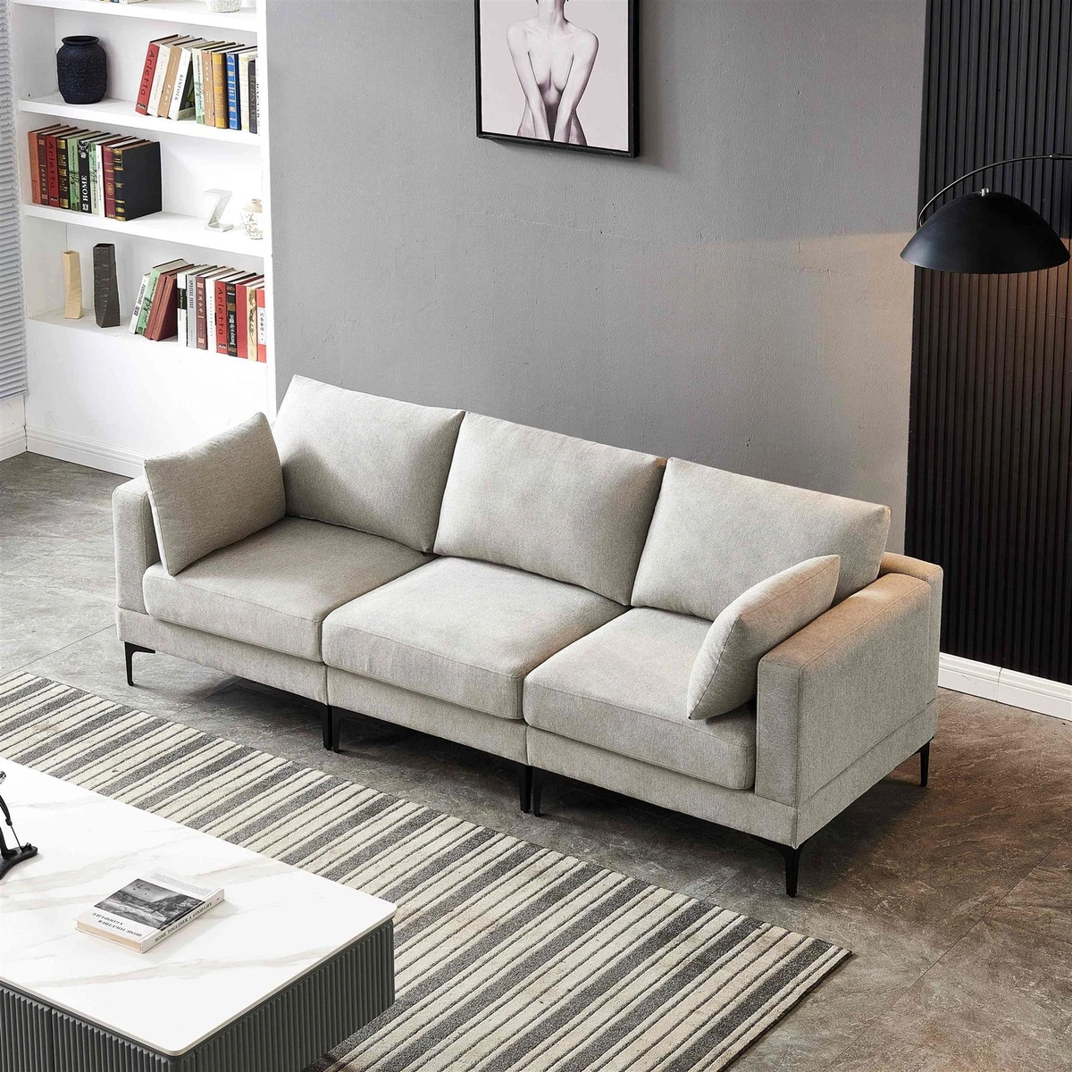 Gray upholstered couch online