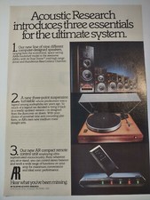 AR Acoustic Research Introduces Three Essentials Vintage Print Ad