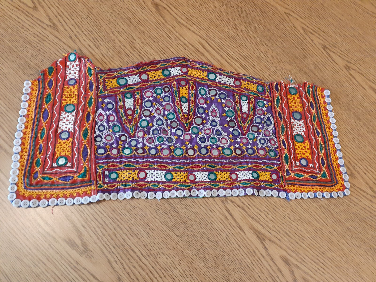 Patchwork Quilt Embroidered Handmade Panel Mirror… - image 17