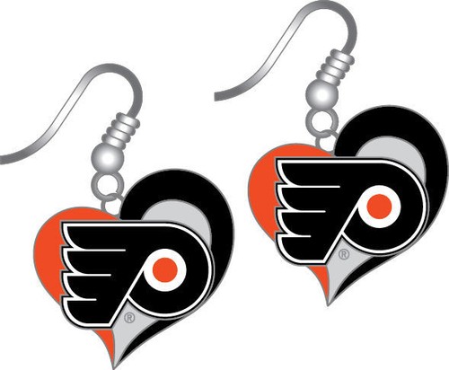 NHL Swirl Heart Team Dangle Earrings - Pick Your Team - Picture 8 of 21