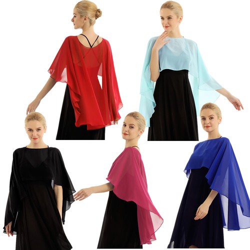 Womens Chiffon Sheer Shawl Wrap Evening 