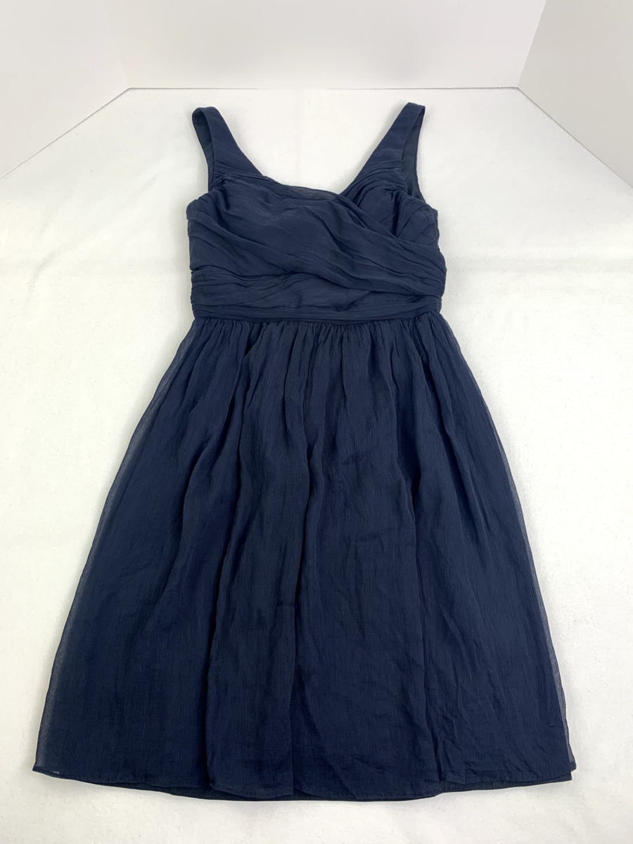 J. Crew Women's Navy Blue Sleeveless Heidi Silk Chiffon Cocktail Dress -  Size: 6