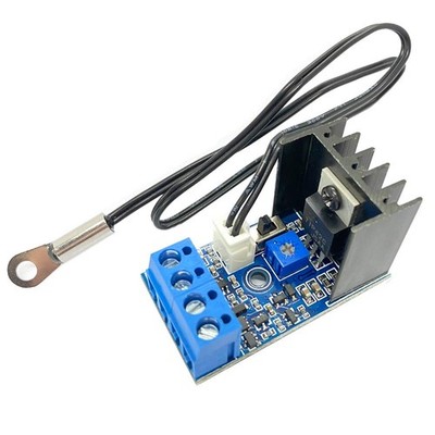 DC 12V 1A Automatic PC CPU Fan Temperature Control Speed Controller Case Blue 
