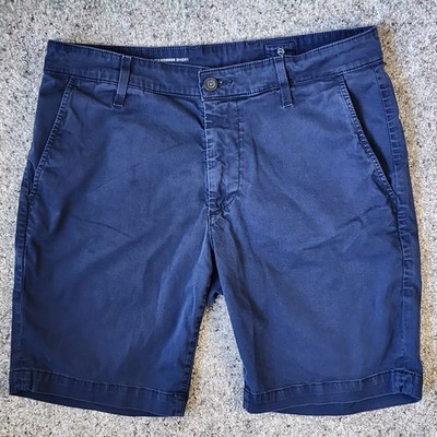 AG Adriano Goldschmied Shorts Mens 32 Navy The Wanderer Slim Trouser Sateen EUC