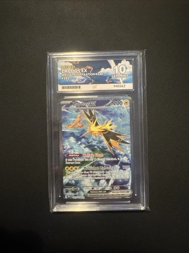 Pokémon TCG Zapdos EX Scarlet & Violet 151 Card 202/165 Gem Mint Ace 10 English