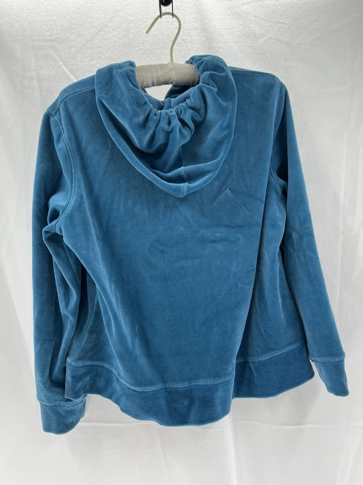 Velour Tracksuit Women’s Sz PM Teal Blue Y2K 2000s Athleisure Sequin Flowers - Image 2 of 4