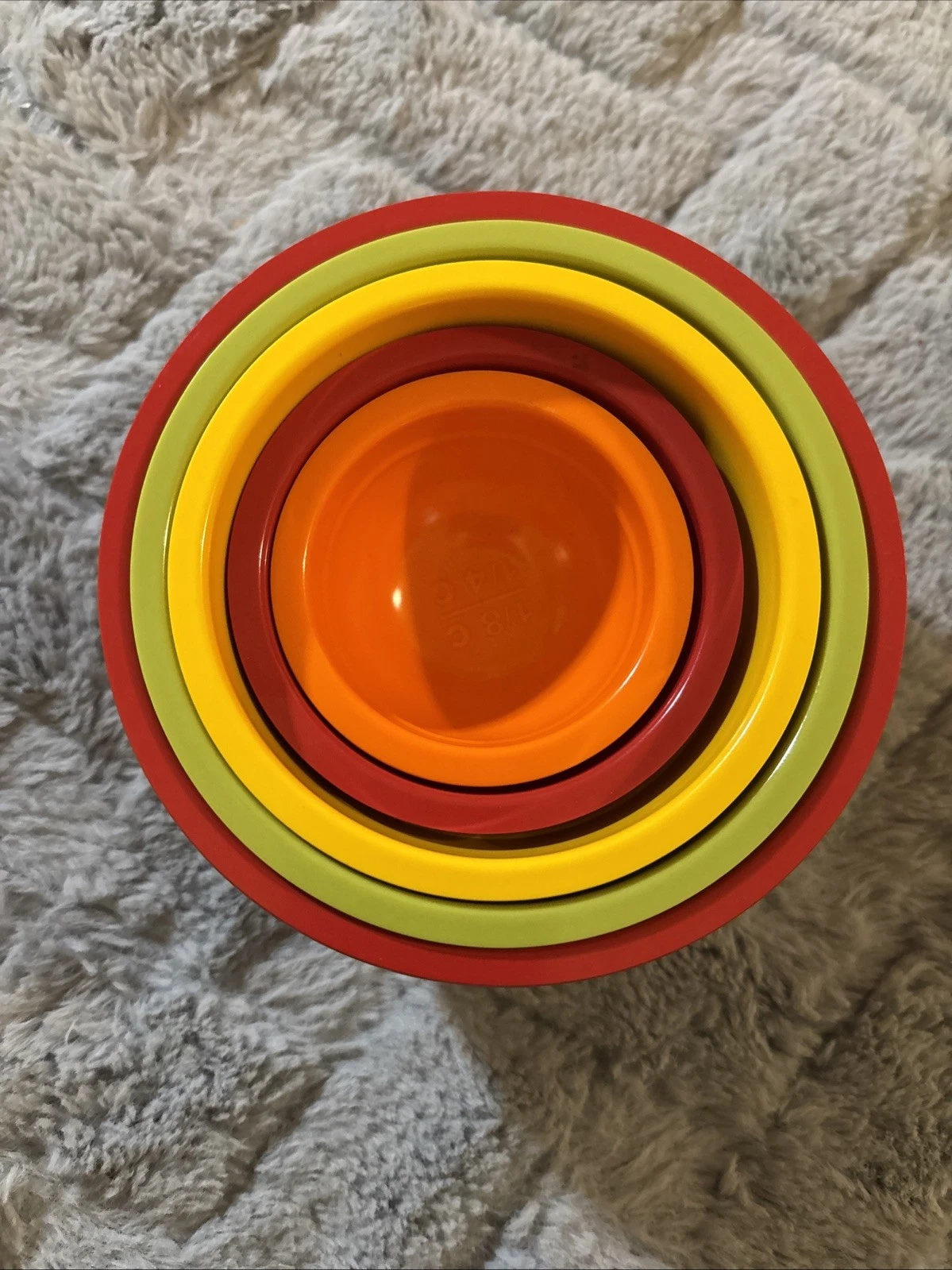 Multi-Color Melamine Measuring Nesting Bowls (five) 2c To 1/8c
