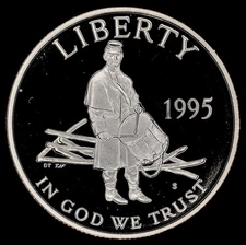 1995 US Civil War Proof Clad Half Dollar w/ OGP Capsule