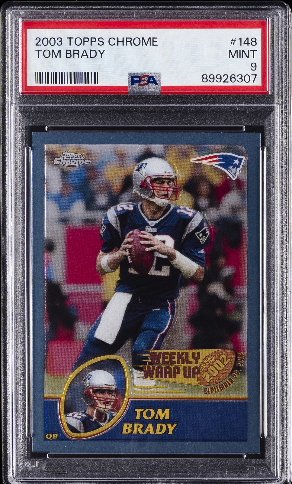 2003 TOPPS CHROME #148 TOM BRADY PSA 9