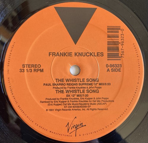 Frankie Knuckles – The Whistle Song Vinyl 12" Virgin US 1991 NM - Bild 3 von 4