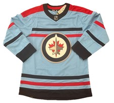 Winnipeg Jets Jersey Small 46 Mens Fight Strap Blue NWT Adidas