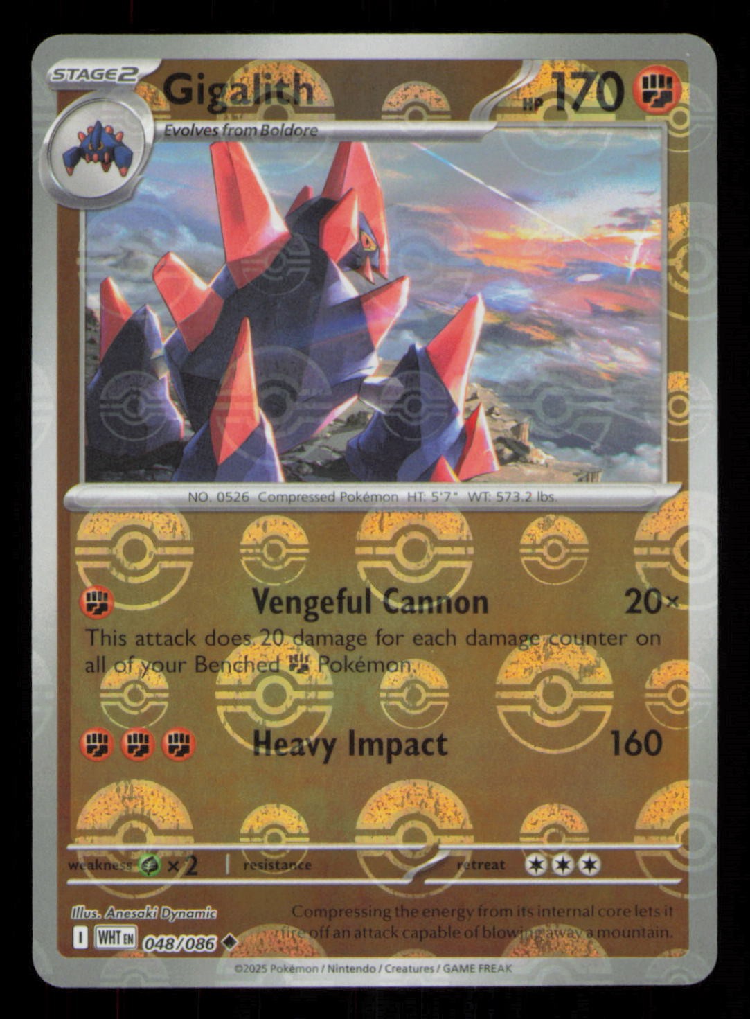 Gigalith (Poke Ball Pattern) Uncommon SV: White Flare 048/086 NM