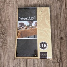 Autumn Scroll Bed Bath And Beyond Damask Gold Tablecloth 60x104 Oval