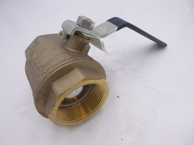 Nibco 2-1/2'' Two-Piece Brass Ball Valve TFP600A Female Thread Full Port w/ Lever