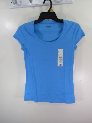 New No Boundaries Scoop Tee Size XS 0 2 Blue Charm Short Sleeve