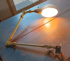 Vintage Fostoria Articulating Industrial Light Drafting Table Lamp Working