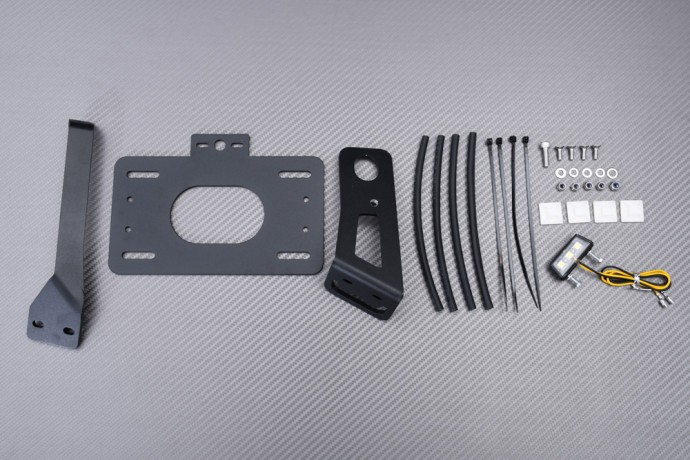 Support de plaque Vulcan 650 latéral en aluminium anti-vibrations pour bras oscillant