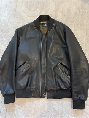 PS Paul Smith Leder-Bomberjacke   Schwarz | Herren  Größe S