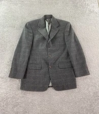 Brooks Brothers Sport Coat 38 R Gray Lambswool Herringbone Check Luxury Designer