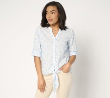 Fashion Women's Top Sz L Bellisima by Kim Gravel Make my Daisy White A686194