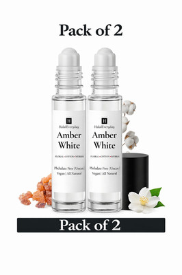 Amber White Fragrance Oil 1/3 oz Roll-On   Alcohol Free Perfume | Pack of 2