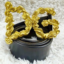 Dolce&Gabbana Men Discontinued Rare Belt DG Rose Baroque Good condition Luxury