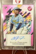 2025 Topps Pristine Carlos Rodriguez Auto RC Pink Refractor Rookie 10/15 Brewers