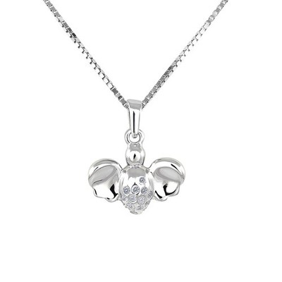 NOBEL SCHMUCK Damen-Halskette mit Anhänger Engel Schutzengel 925 Silber Zirko...