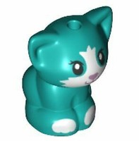 Lego Friends Baby Katze KäTzchen Sitzender Tier- Minifigur (Dunkel TüRkis)