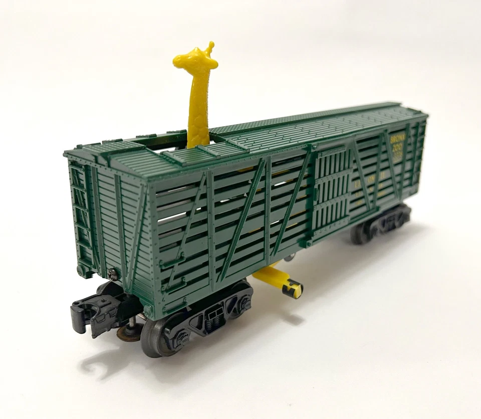 SCARCE Postwar Lionel 3376 GREEN Giraffe Car LATE Hagerstown VARIATION C8 OB - Image 2 of 4