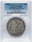 1901 p Morgan Silver Dollar DDR Doubled Die Reverse PCGS F Detail