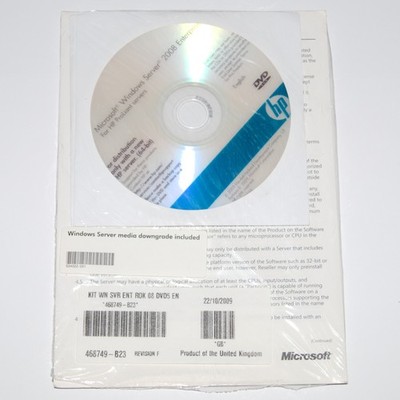 Microsoft Windows Server 2008 Enterprise HP ROK DVD 32/64 Bit English