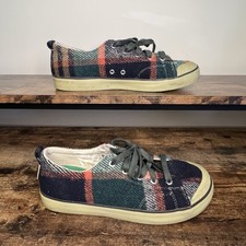 Keen Elsa Vegan Vulcanized Forest Night Fleece Plaid Lace Up Sneakers Womens 9.5