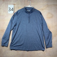 Greg Norman Blue Heather 1/4 Zip Pullover Shirt Men's XL Stretch Golf