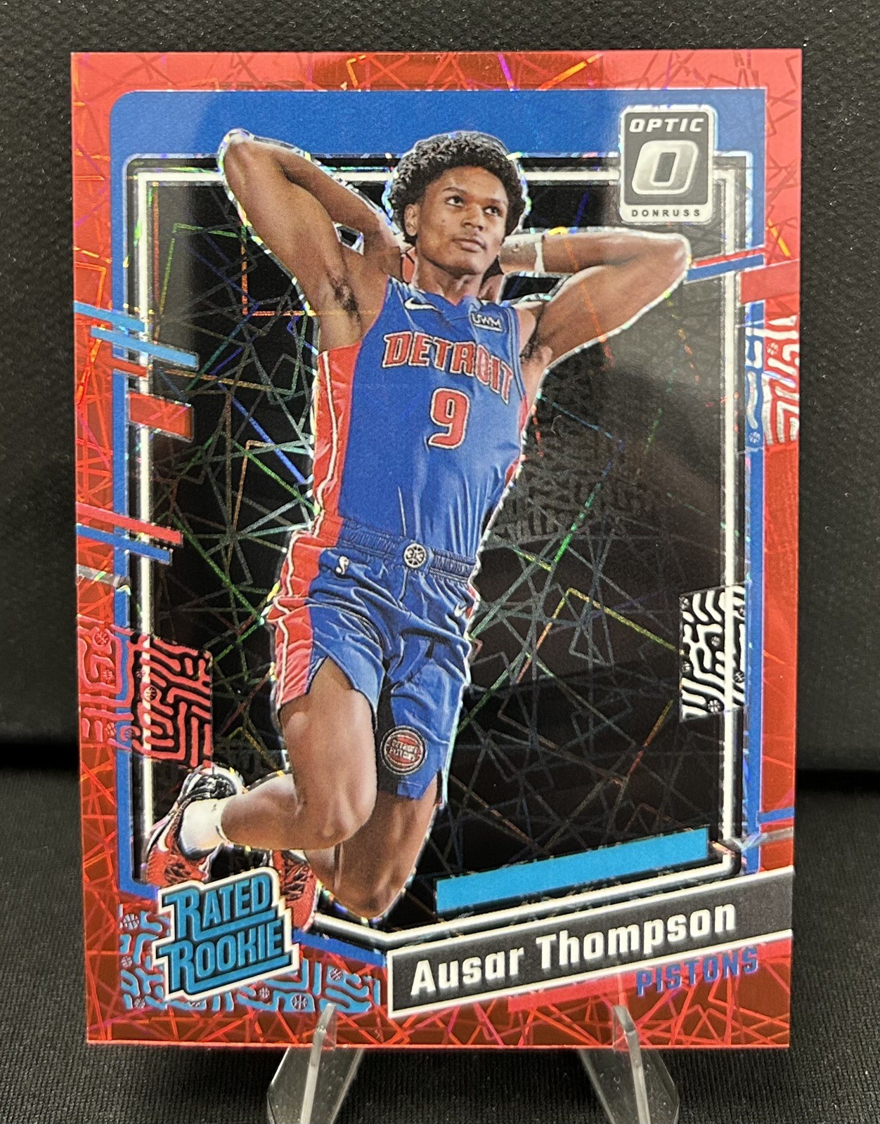 2023-24 Optic - Rated Rookie Ausar Thompson #235 Red Velocity Prizm /299 (RC)