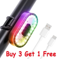 14 Modes USB LED Bicycle Cycling Tail Light Rechargeable Bike Rear Warning Light