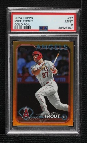 2024 Topps Series 1 Gold Foil Mike Trout #27 PSA 9 MINT