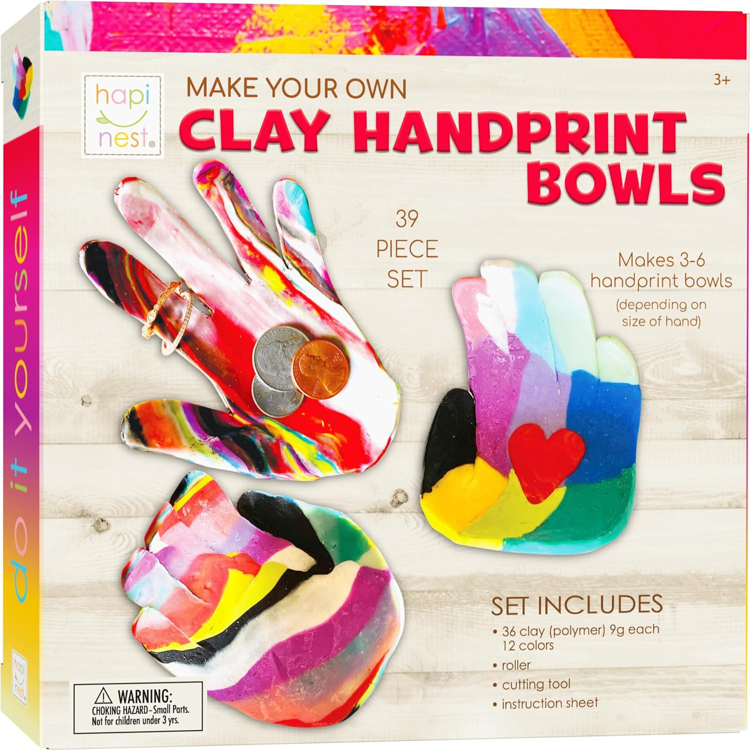 Make Your Own Clay Handprint Bowl Kit for Kids, Arts and Cra