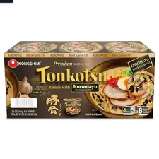 Nongshim Tonkotsu Kuromayu Premium Ramen Noodle Soup 6-Pack Bowls
