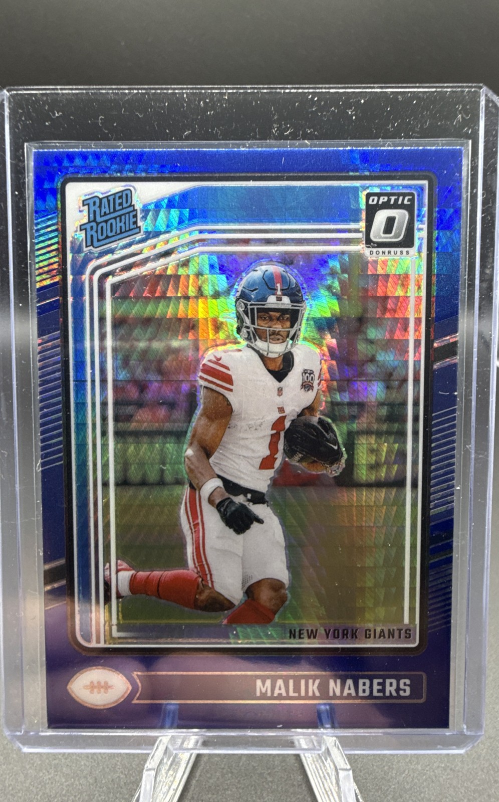 2024 Panini Donruss Optic - Rated Rookie Malik Nabers #271 Blue Hyper Prizm (RC)