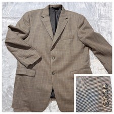 Jos A Bank Houndstooth Blazer 46R Jacket Wool Traveler Collection Sport Coat