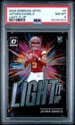 2024 PANINI DONRUSS OPTIC LIGHT IT UP #8 JAYDEN DANIELS ROOKIE RC PSA 8
