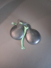 Vintage 1970s Black Castanets Spanish Castanuelas