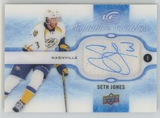 2015-16 Upper Deck Ice Signature Swatches Seth Jones Auto Nashville Predators