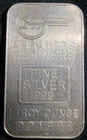 Gold Way Refiners-Assayers GW Vintage  1 oz. Silver .999 Fine Bar Ingot S#021999