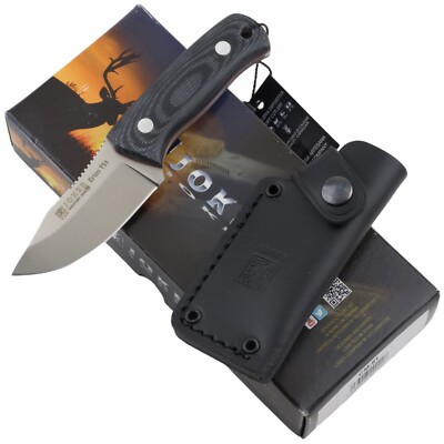 Joker Erizo TS1 Fixed Blade Knife Black White Micarta Bohler N695