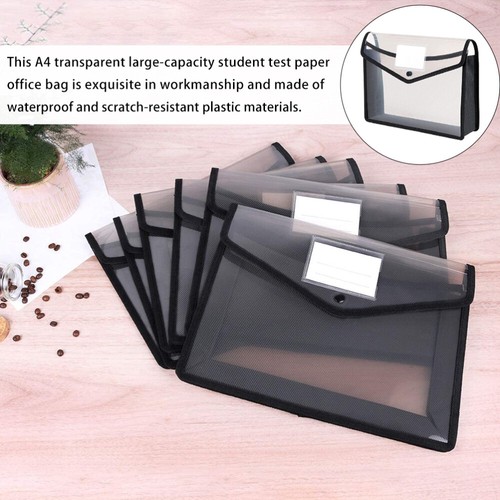 File Holder Clear Plastic Document Holders Documents Bag Office Travel - Picture 2 of 12