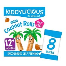 Kiddylicious Original Mini Coconut Rolls Baby Snacks Multi 7g - 8 Counts