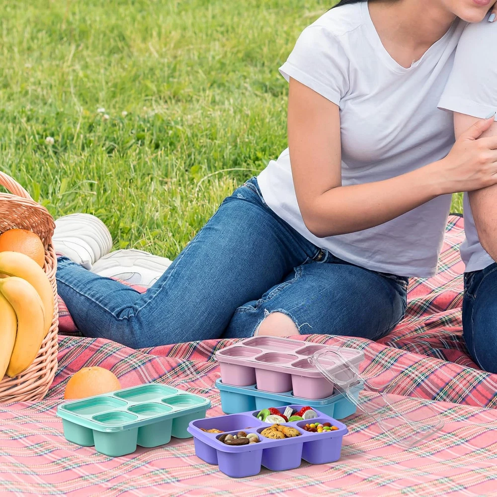 Bento Box Lunch Box 4-Pack Meal Prep Containers for Kids and Adults